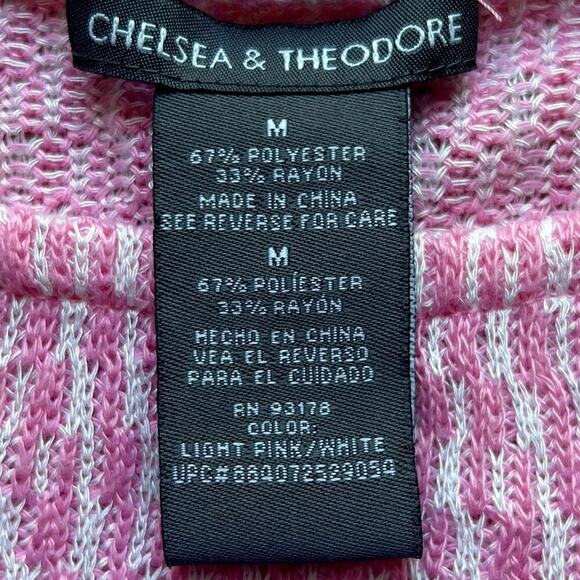 Chelsea & Theodore Top Women's Size Medium Pink Textured Tunic - Picture 5 of 5